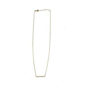 NIB‎ SECRET BOX CZ Bar Necklace 14 Karat Gold Dipped